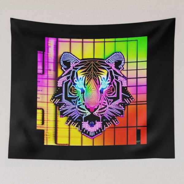 Item preview, Trippy Psychedelic Neon Tigers 16 designed and sold by Benito Del Ray.