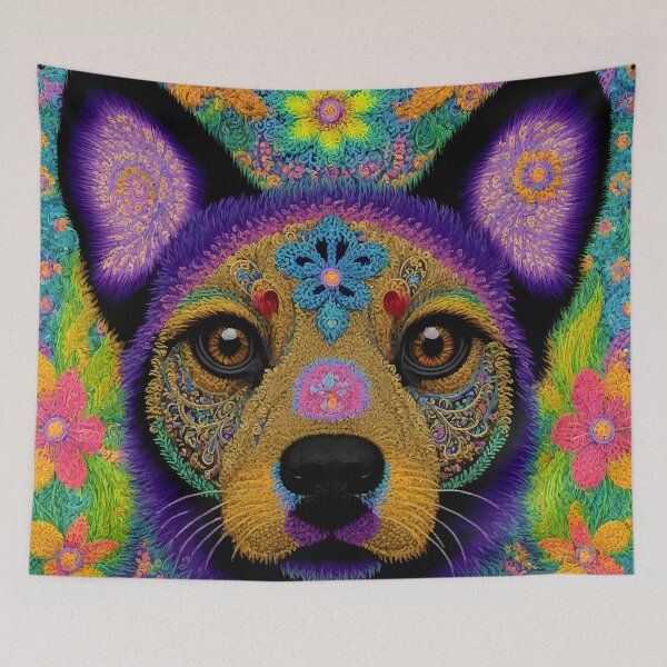 Item preview, Trippy Dog Flowers DMT Hippie Style designed and sold by Aaron2610.