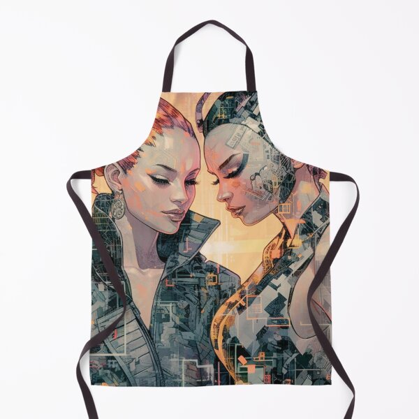 Item preview, Whispers of the Heart: Lesbian Cyberpunk Lovers Comic Book Cover Art designed and sold by ArcaneVerses.