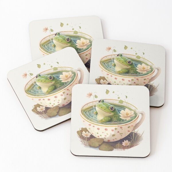Item preview, Cute frog in a teacup designed and sold by Sunchildprints.