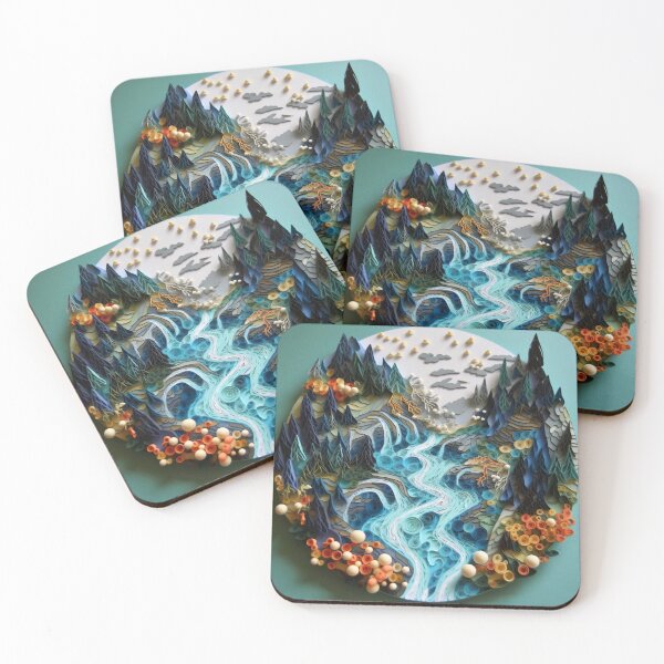 Item preview, Paper Quilled Waterfall and River designed and sold by Matt's Artificial Nature.
