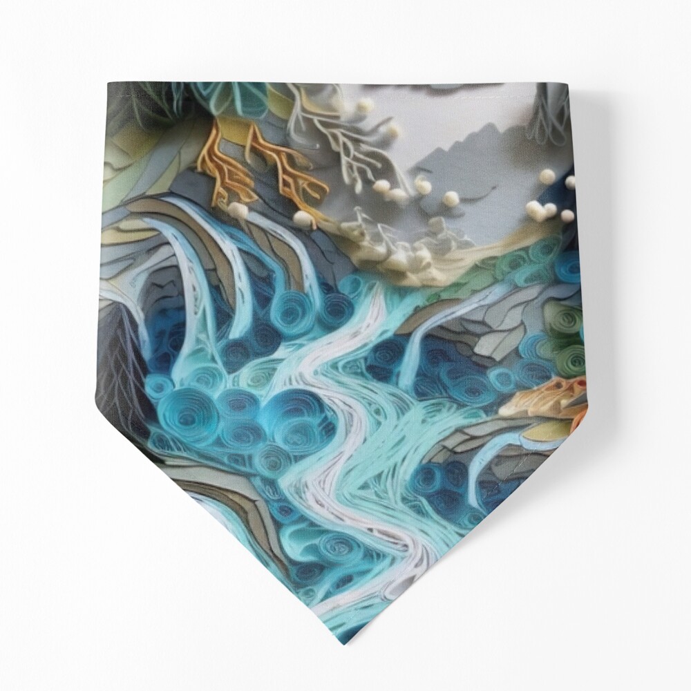 Paper Quilled Waterfall and River Greeting Card for Sale by