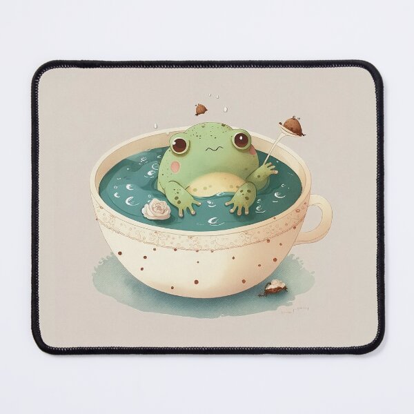 Item preview, Cute frog in a teacup designed and sold by Sunchildprints.