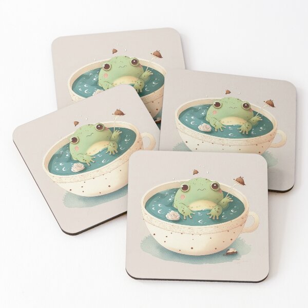 Item preview, Cute frog in a teacup designed and sold by Sunchildprints.