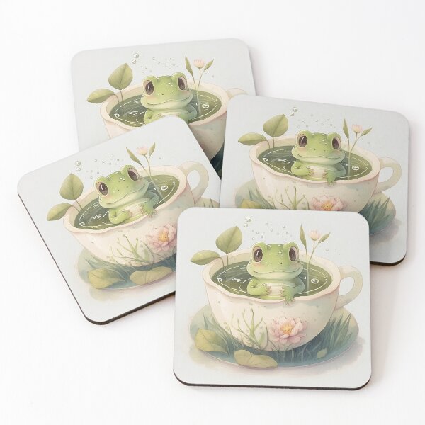 Item preview, Cute baby animal in frog teacup designed and sold by Sunchildprints.