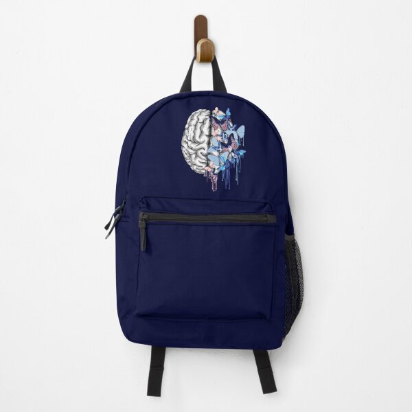 Item preview, Brain mental health psychology, Blue butterflies,  watercolor art designed and sold by Collagedream.