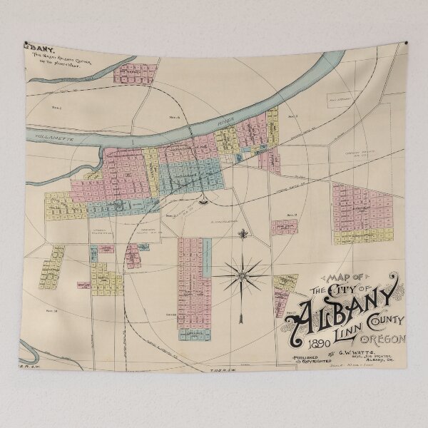 Item preview, Vintage Albany OR Map (1890) designed and sold by BravuraMedia.
