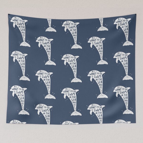 Item preview, All I Want to do is Swim in the Sea & be Free - Dolphin designed and sold by Bangtees.