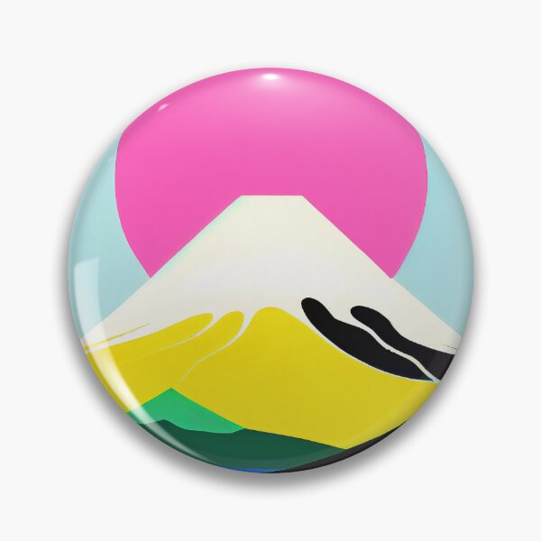 Item preview, Majestic Mount Fuji Bold Colorful Minimalism Art Print designed and sold by PinkNomad.