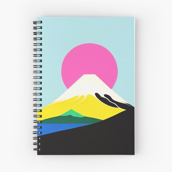 Item preview, Majestic Mount Fuji Bold Colorful Minimalism Art Print designed and sold by PinkNomad.