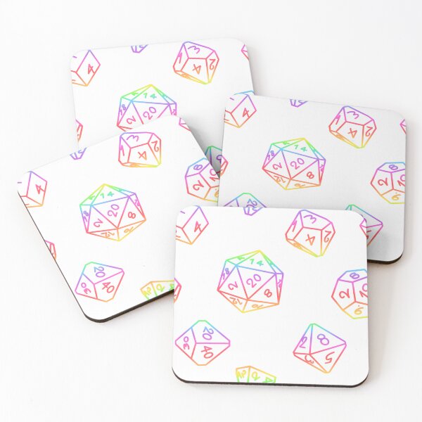 Item preview, Pastel Rainbow DND TTRPG Dice Repeating Pattern designed and sold by ReverieFab.