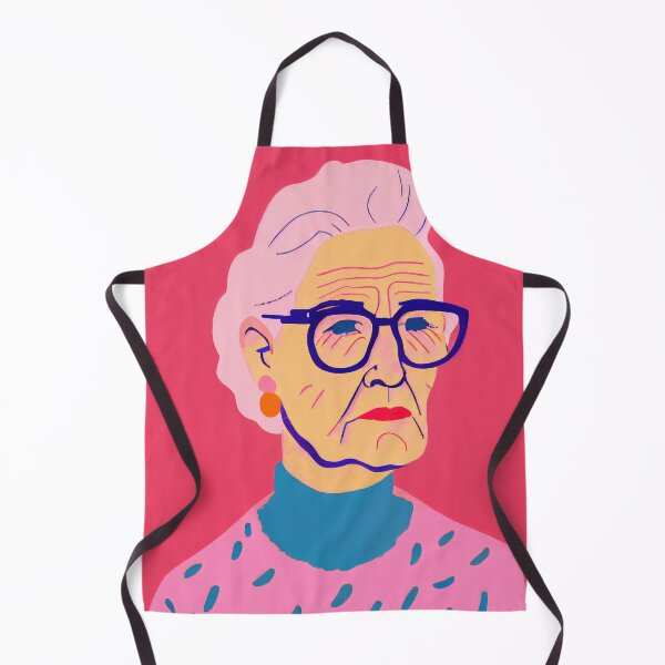 Aperçu de l'œuvre Nordic-Inspired Grandmotherly Holiday Portrait Art Print créée et vendue par PinkNomad.