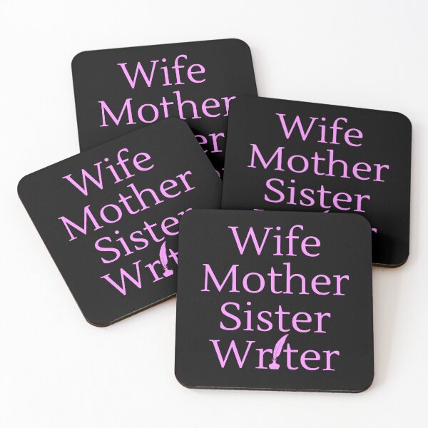 Item preview, Wife Mother Sister Writer - Pink Text designed and sold by TheKnightWriter.