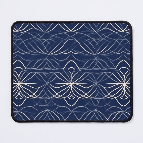 Item preview, Swirly Sand Colored Geometric Pattern on Indigo designed and sold by PendyDesigns.