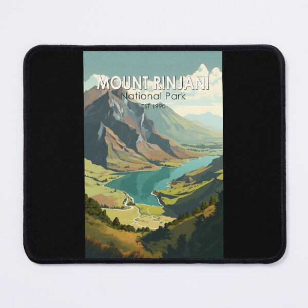 Item preview, Mount Rinjani National Park Indonesia Travel Art Vintage designed and sold by KrisSidDesigns.