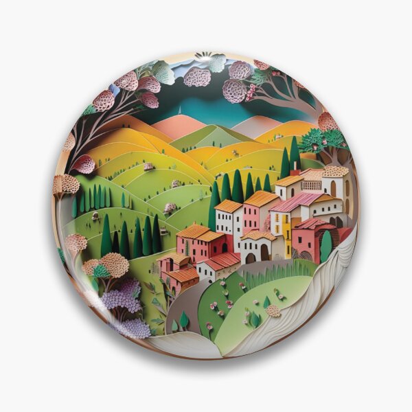 Item preview, beautiful european village, cut paper style designed and sold by artpapercuts.