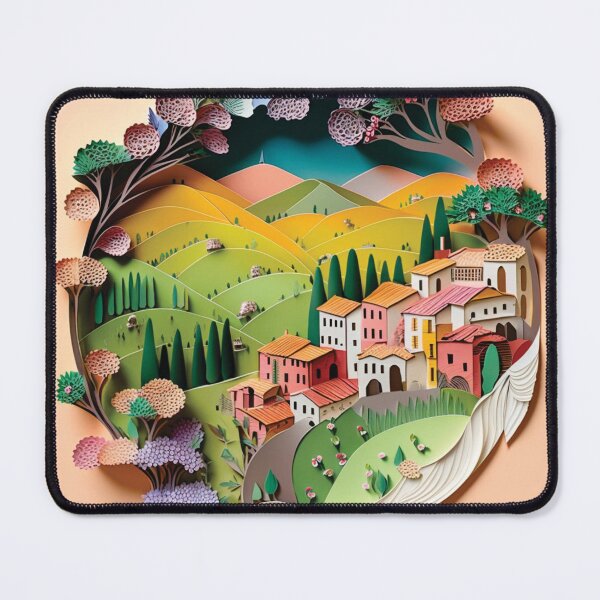 Item preview, beautiful european village, cut paper style designed and sold by artpapercuts.