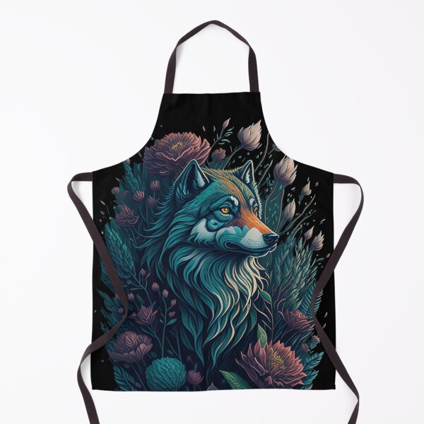 Item preview, Wolf and Flowers portrait designed and sold by Saltys-Shop.