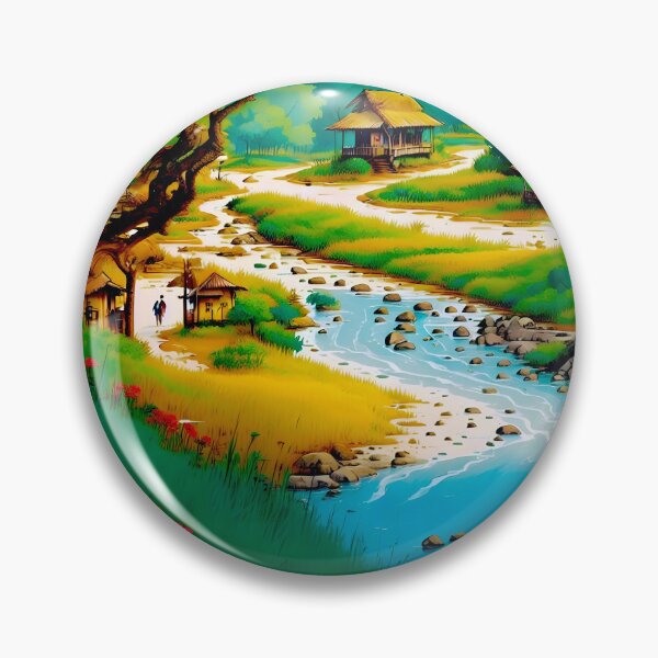Aperçu de l'œuvre  Une #illustration de Village avec Rive #canvaspainting créée et vendue par deluxelion.