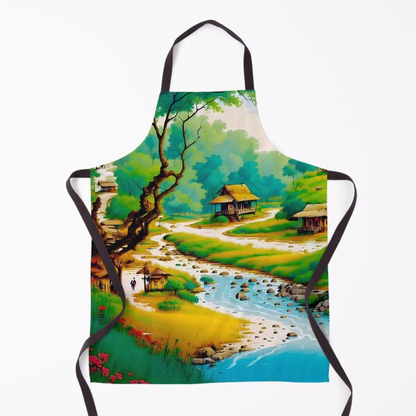 Aperçu de l'œuvre  Une #illustration de Village avec Rive #canvaspainting créée et vendue par deluxelion.