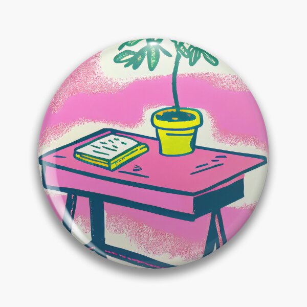 Artikelvorschau, Vintage-Inspired Pink College Dorm Desk Print entworfen und verkauft von PinkNomad.