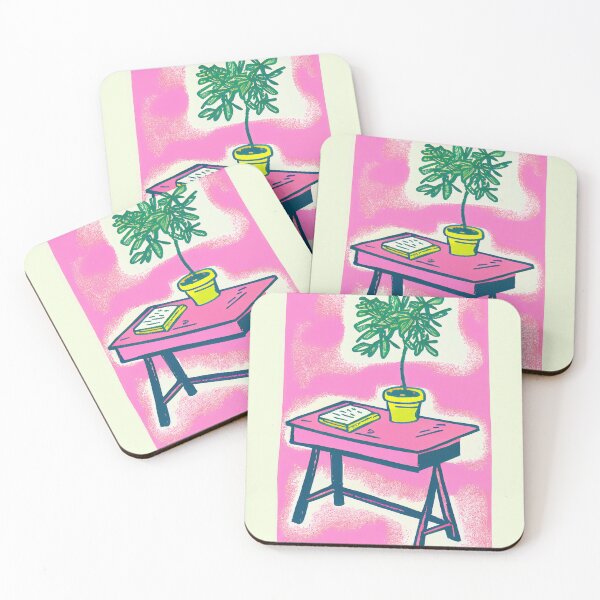 Item preview, Vintage-Inspired Pink College Dorm Desk Print designed and sold by PinkNomad.