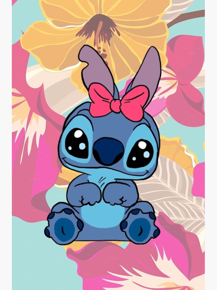 Cute Stitch in bow experiment 2 Kids T-Shirt for Sale by Scenic