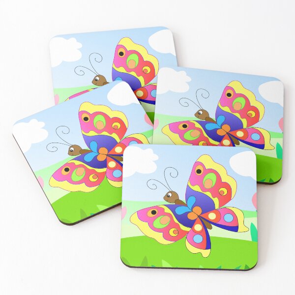 Item preview, cartoon bright butterfly with flowers designed and sold by sonaadalian.