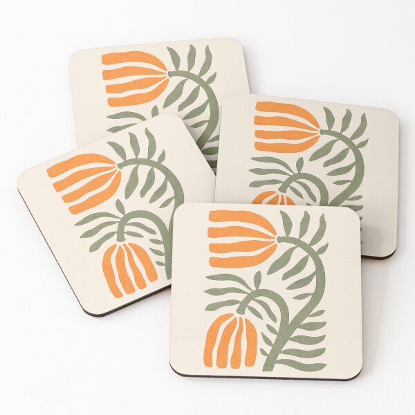 Item preview, Modern flower in retro orange green designed and sold by Miss-Belle.