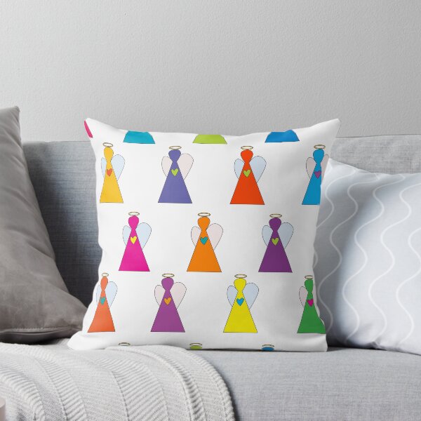 Item preview, Abstract colored stylized angels, seamless background designed and sold by hibrida13.