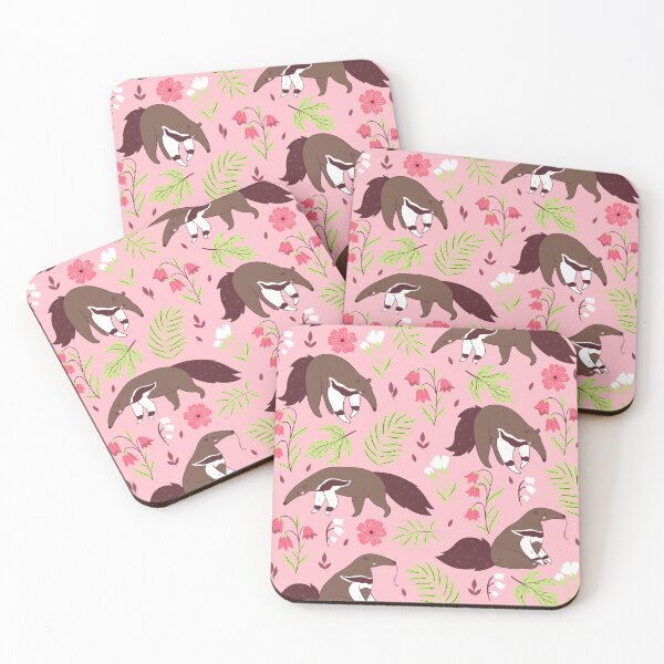 Item preview, cute anteater pink floral  designed and sold by Gossip Rag.