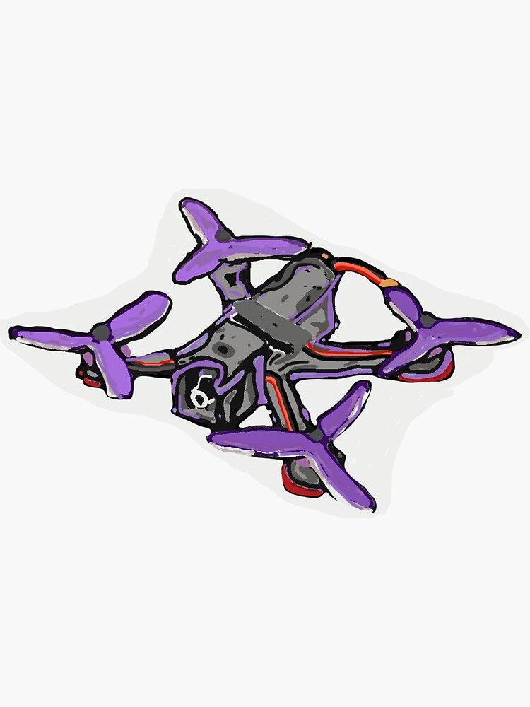 "Racing Drone Cartoon" Sticker by TJFdesigns | Redbubble