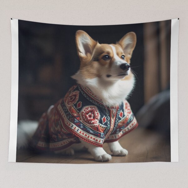 Item preview, Calm Corgi Wearing A Vyshyvanka | Ukrainian Artwork | AI Generated Artwork designed and sold by john00ivy.