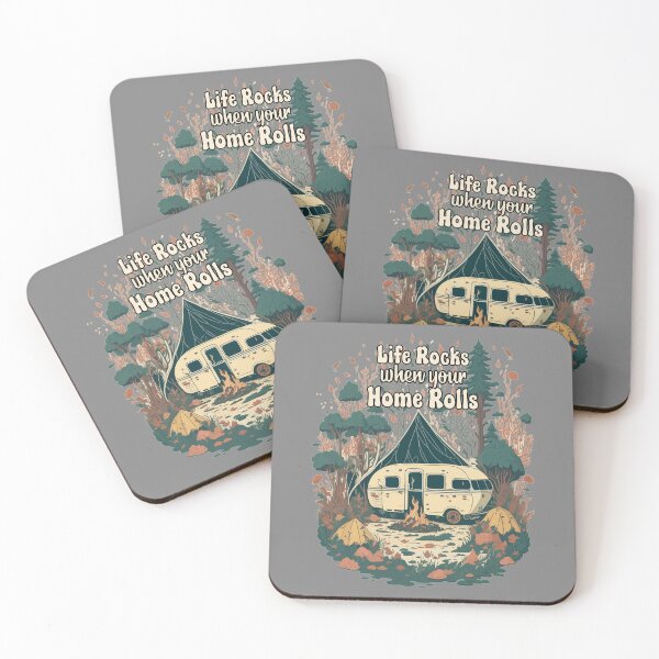 Item preview, Retro Vintage Camping Trailer, Life Rocks When Your Home Rolls designed and sold by Itaya Art.