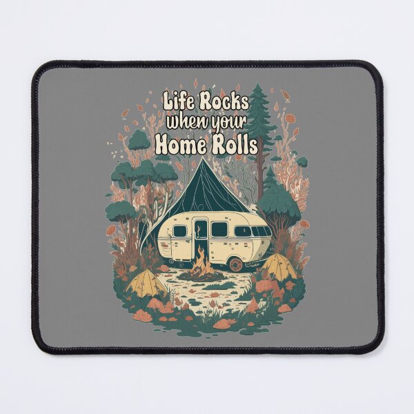 Item preview, Retro Vintage Camping Trailer, Life Rocks When Your Home Rolls designed and sold by Itaya Art.