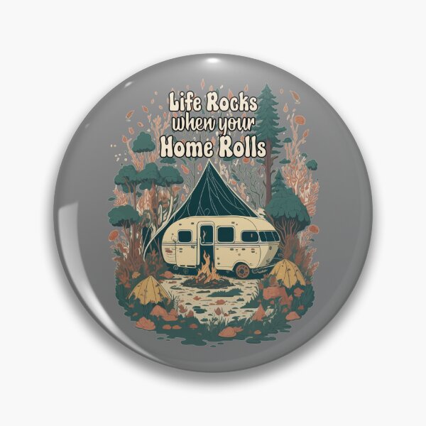 Item preview, Retro Vintage Camping Trailer, Life Rocks When Your Home Rolls designed and sold by Itaya Art.