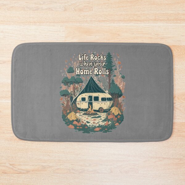 Item preview, Retro Vintage Camping Trailer, Life Rocks When Your Home Rolls designed and sold by Itaya Art.