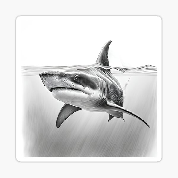 Cute shark cartoon hand drawn style - Stock Illustration [58254478] - PIXTA