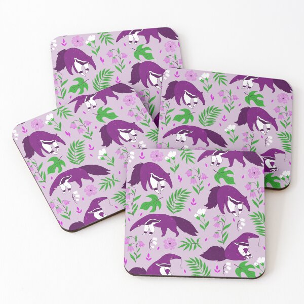 Item preview, cute anteater purple floral  designed and sold by Gossip Rag.