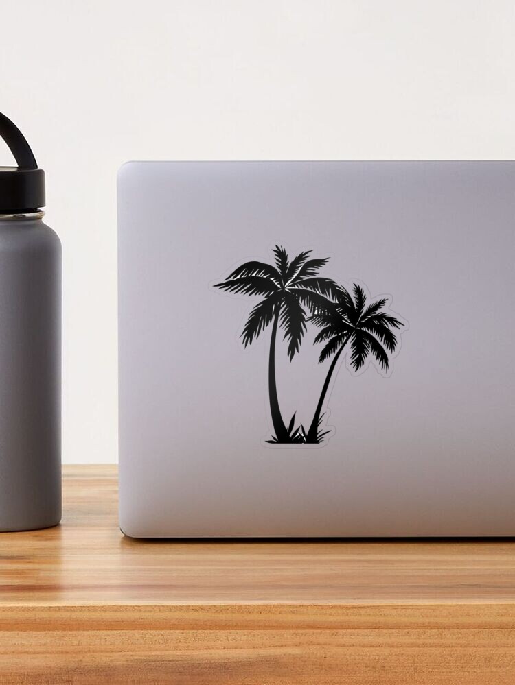 Black and White Palm Trees Sticker, Palm Tree Stickers, VSCO Sticker,  Laptop Stickers, Aesthetic Stickers, Waterbottle Stickers, Car Decal, 