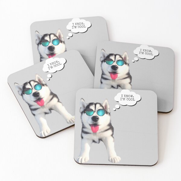 Item preview, Cute husky puppy with cool sunglasses  designed and sold by Khala.