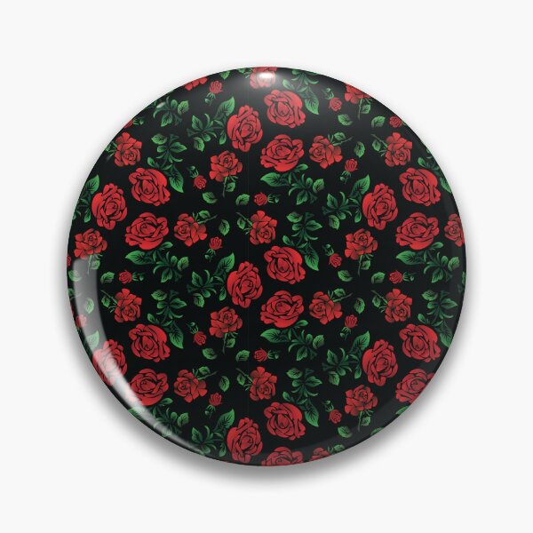 Item preview, Chic Floral Pattern of Red Roses on Black Background designed and sold by Iryna-Design.