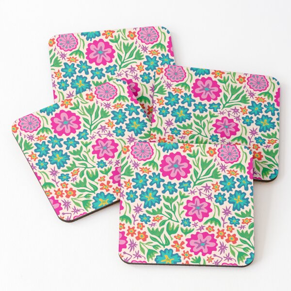 Item preview, SAYULITA BRIGHT TROPICAL FLORAL in MEXICAN STYLE on Cream - UnBlink Studio by Jackie Tahara designed and sold by Jackie Tahara of UnBlink Studio.