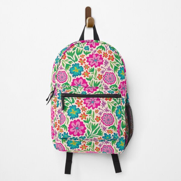 Item preview, SAYULITA BRIGHT TROPICAL FLORAL in MEXICAN STYLE on Cream - UnBlink Studio by Jackie Tahara designed and sold by Jackie Tahara of UnBlink Studio.