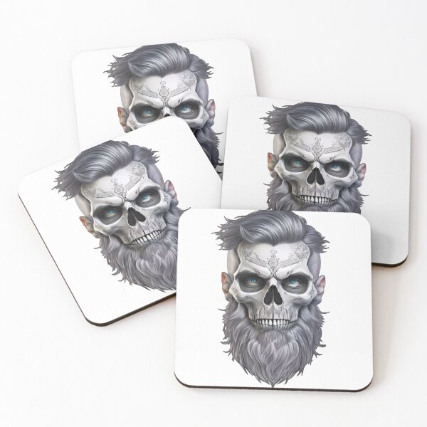 Item preview, Skull with long beard, blue eyes, tattoo designed and sold by Markus Pachner.