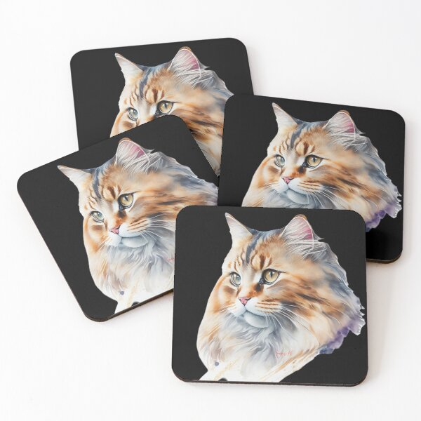 Item preview, Aquarelle of an American Curl Cat  designed and sold by mythographiaart.