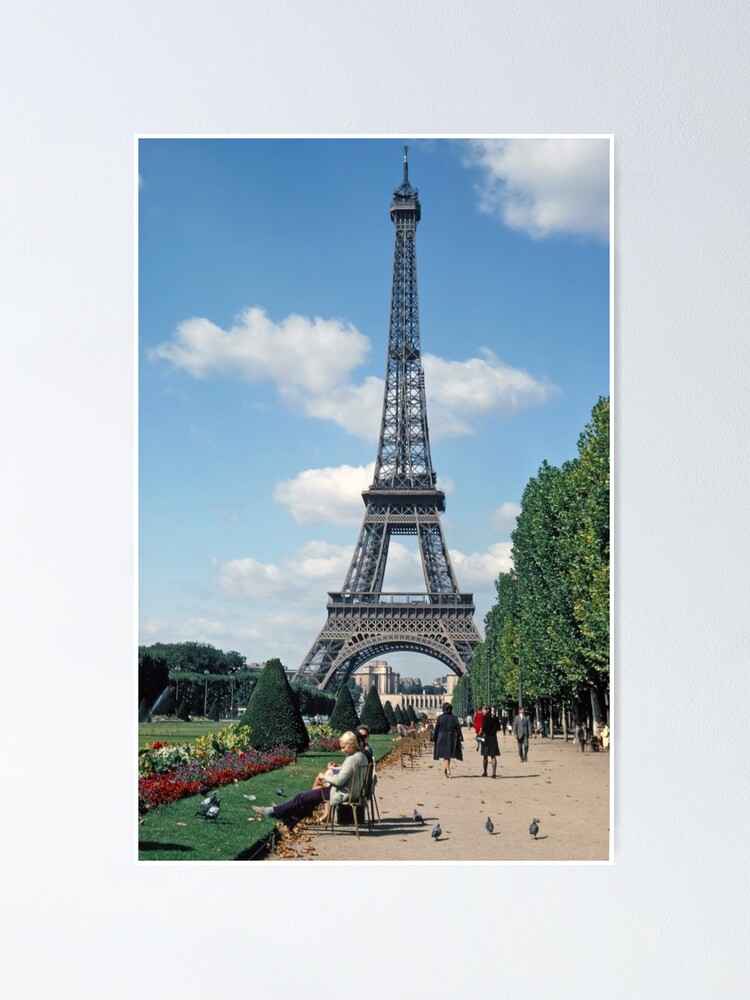 View of City and Eiffel Tower, Paris, France. Poster Print - Multi - 48 x 32