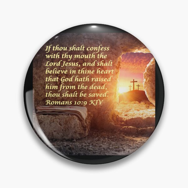 Item preview, Romans 10:9 King James Version Bible Verse designed and sold by Caregiverology.