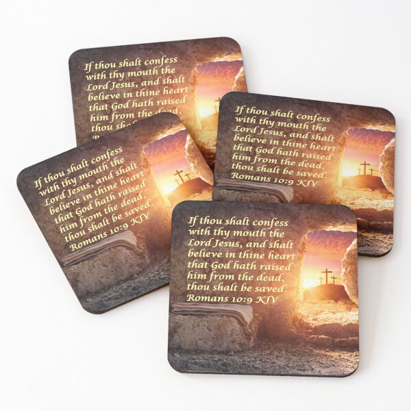 Item preview, Romans 10:9 King James Version Bible Verse designed and sold by Caregiverology.