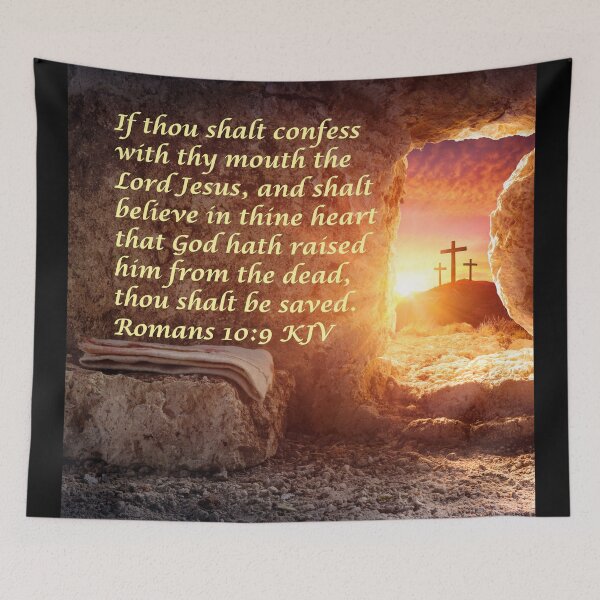 Item preview, Romans 10:9 King James Version Bible Verse designed and sold by Caregiverology.